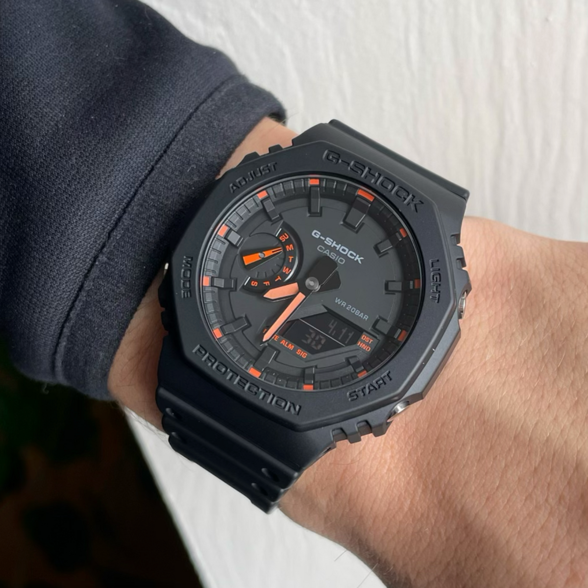 RELOJ G-SHOCK OCTAGONAL NEGRO NARANJA G-S-134