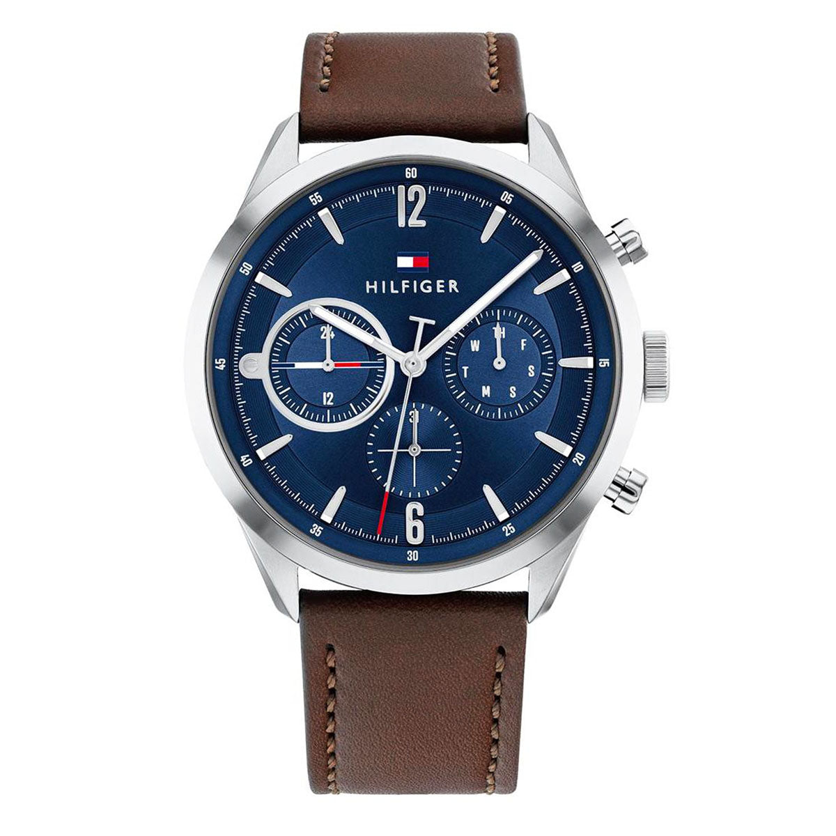 RELOJ TOMMY HILFIGER ACERO PLATEADO CON CUERO 1791940 TOMF-3