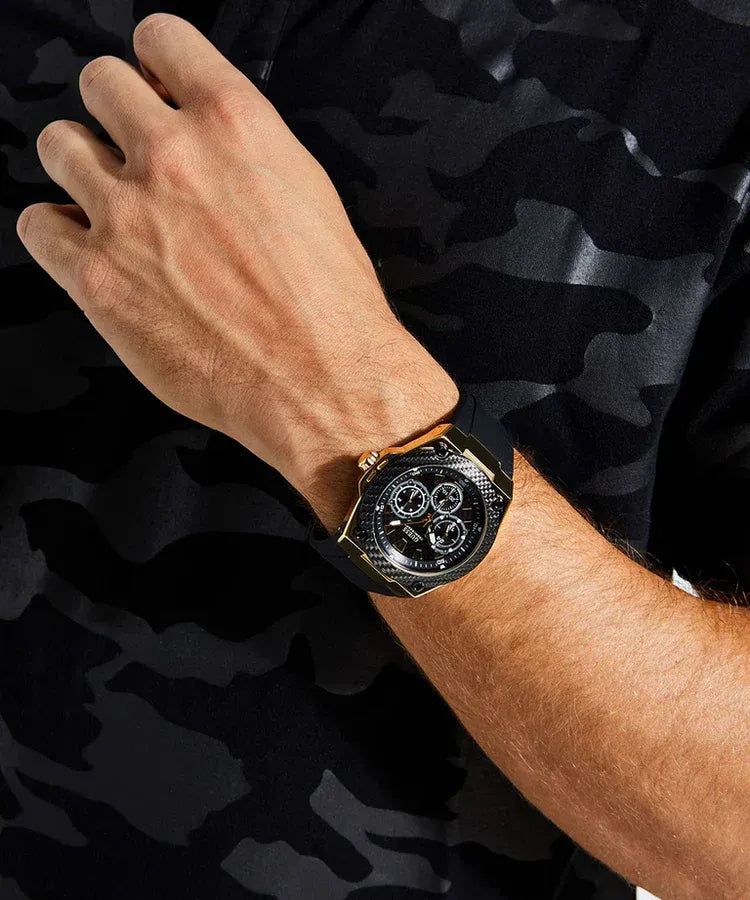 Reloj Guess U1049G5 Hombre Negro y Dorado