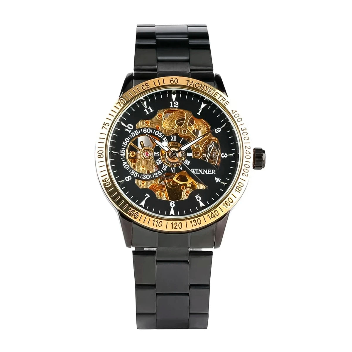 RELOJ WINNER ACERO BLACK GOLD WIN-10