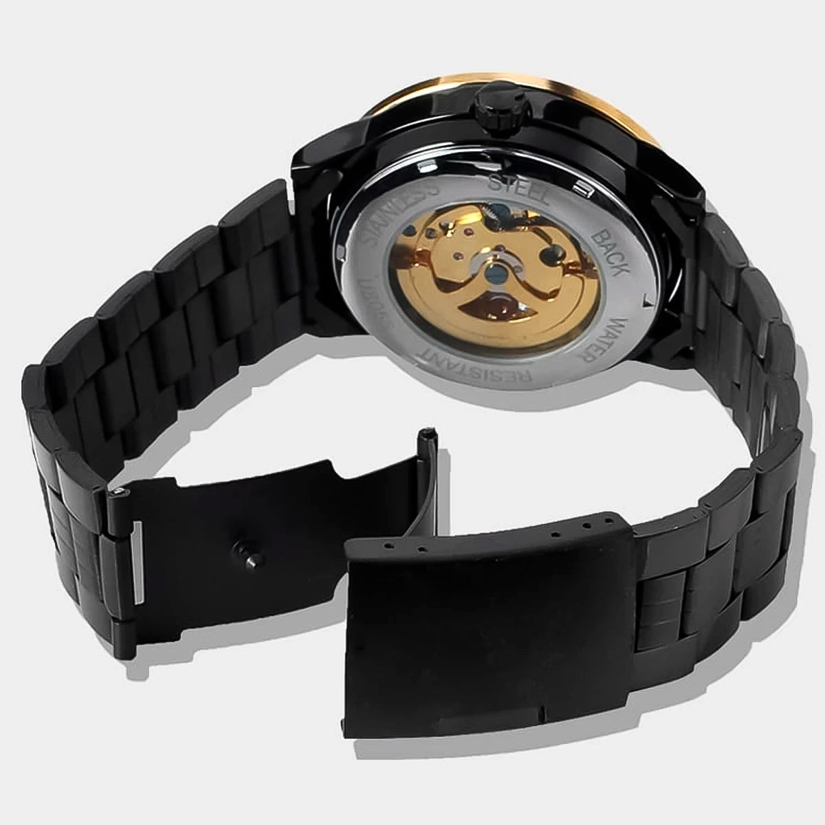 RELOJ WINNER ACERO BLACK GOLD WIN-10