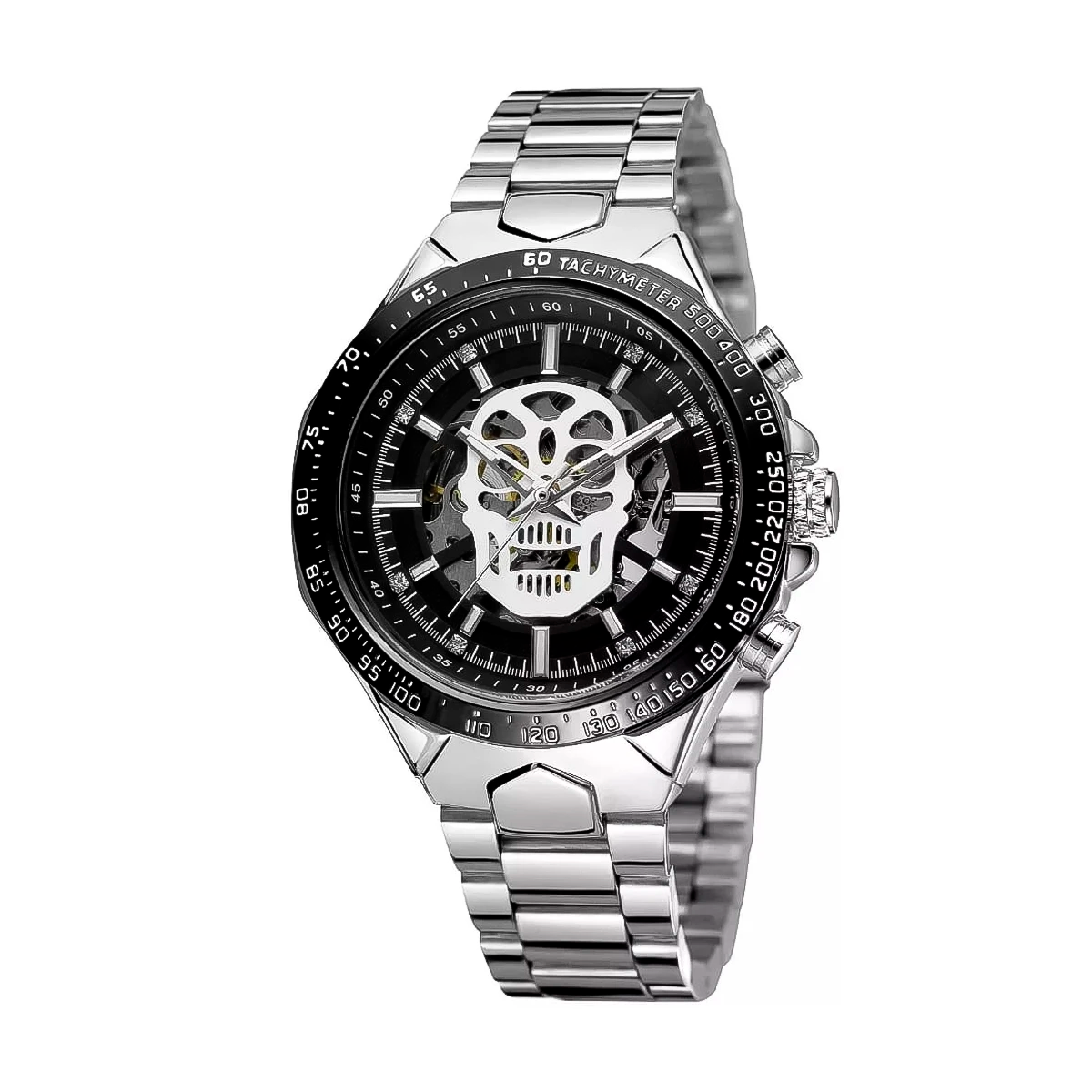 RELOJ WINNER ACERO PLATA ESQUELETO WIN-11