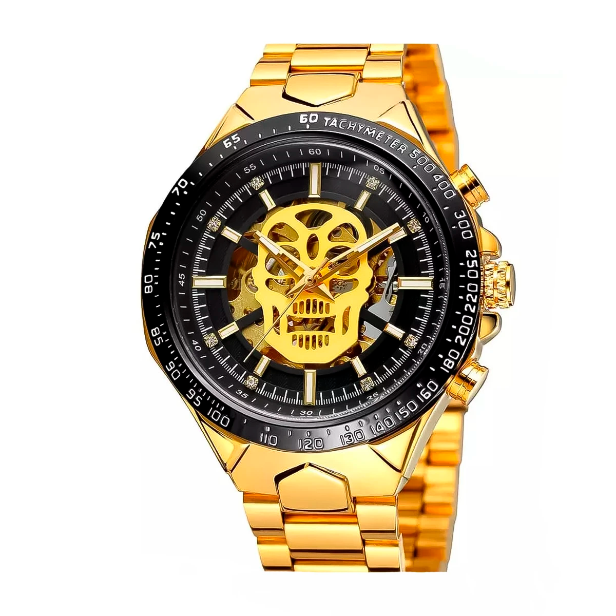 RELOJ WINNER ACERO DORADO ESQUELETO WIN-12