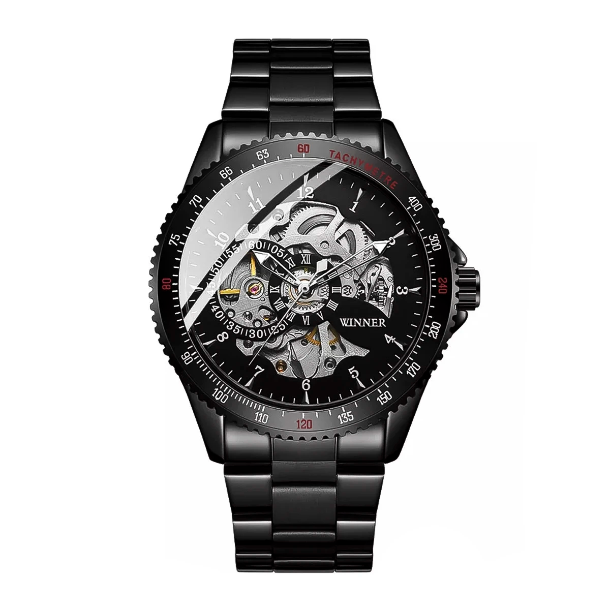 RELOJ WINNER ACERO NEGRO WIN-13