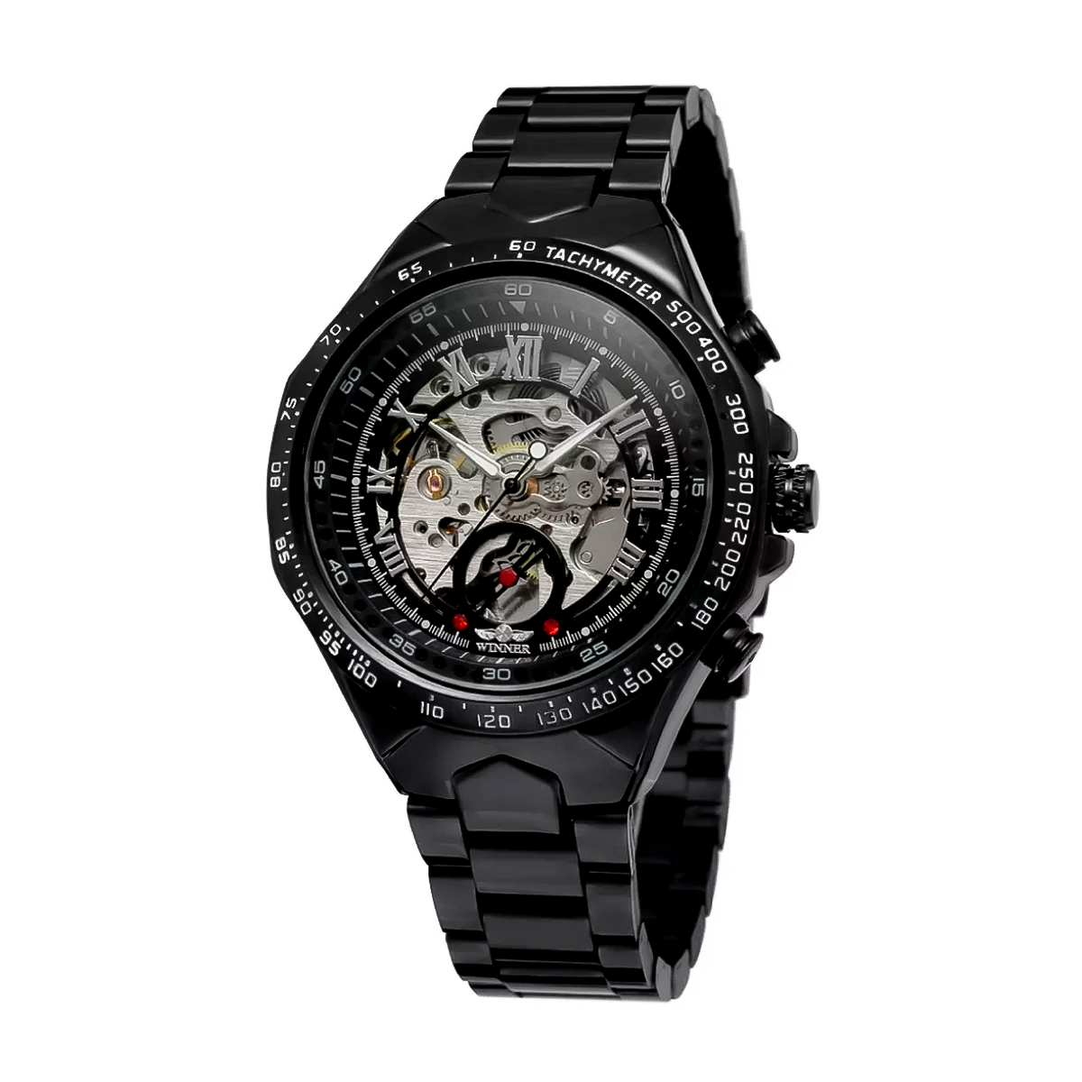 RELOJ WINNER ACERO INOXIDABLE NEGRO WIN-19