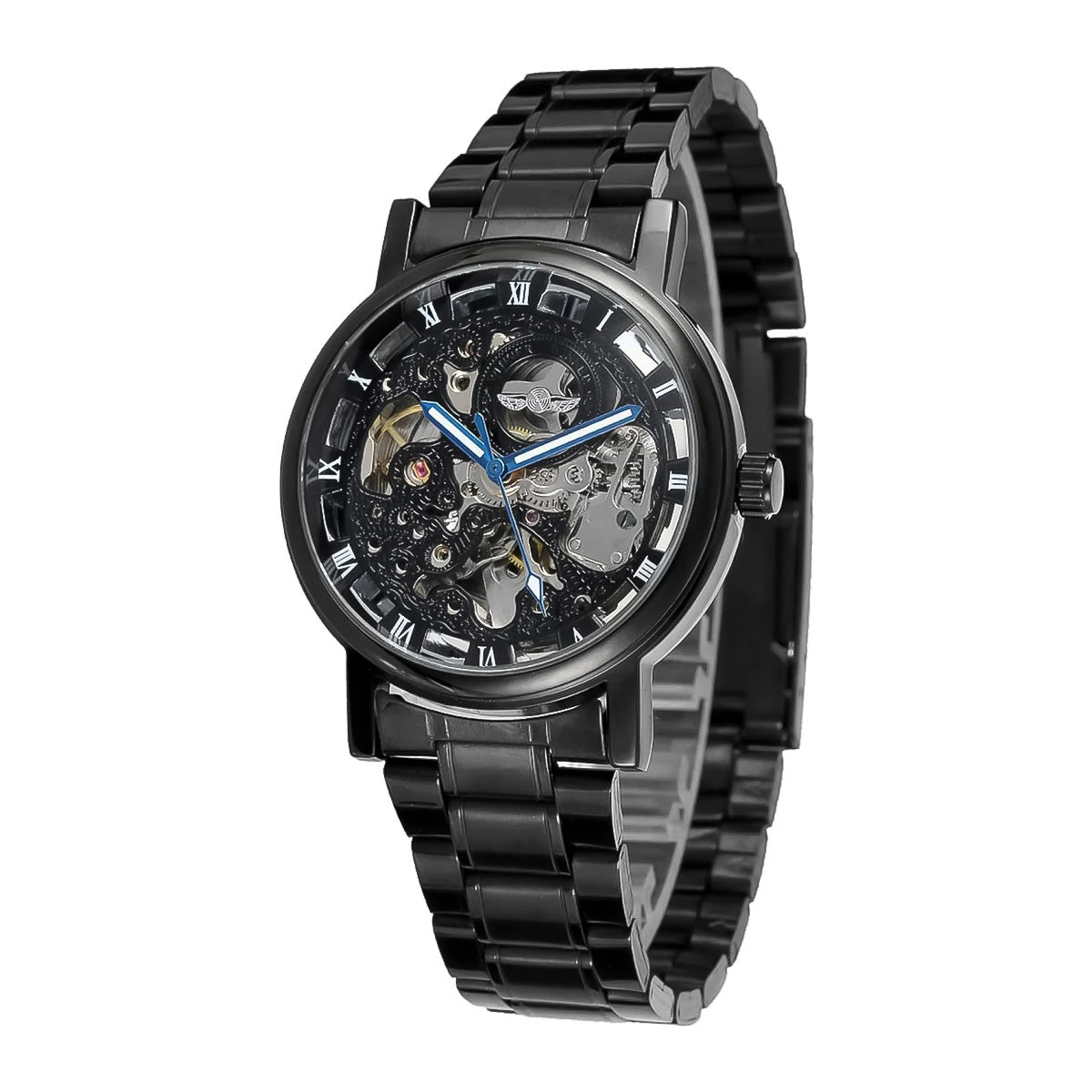 RELOJ WINNER ACERO NEGRO WIN-7