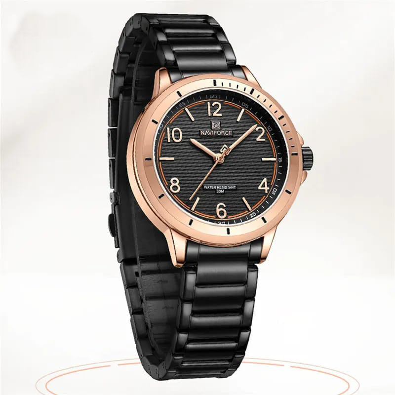 RELOJ NAVIFORCE DORADO CON NEGRO NAV-M-12