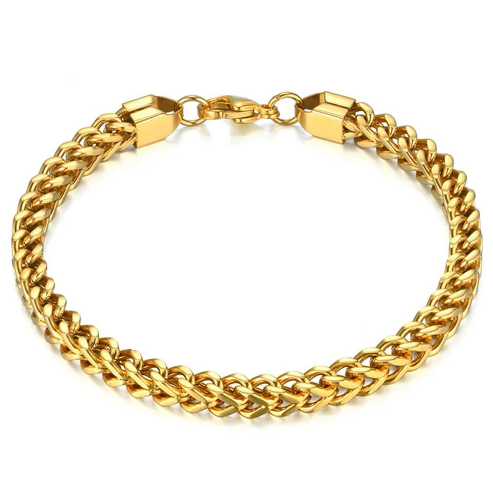 PULSERA ACERO DORADO JOY-10