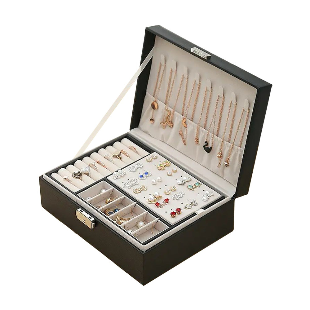 Organizador de Joyas ORG-M-3 Mujer Cuero Negro