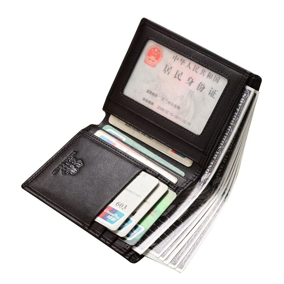 Billetera Bison Denim BIS-1 Hombre Cuero Negro