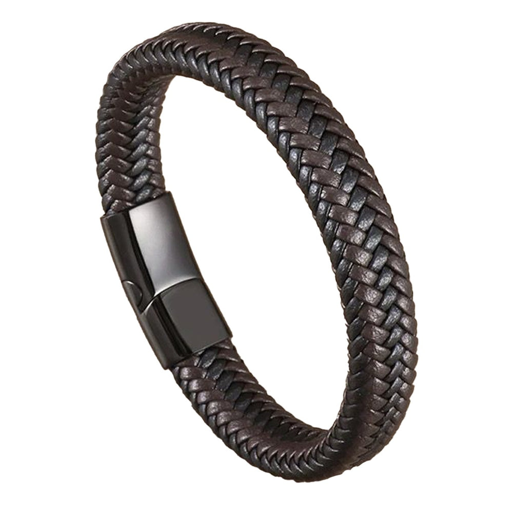 Pulsera Trenzado JOY-2 Hombre Cuero Marrón
