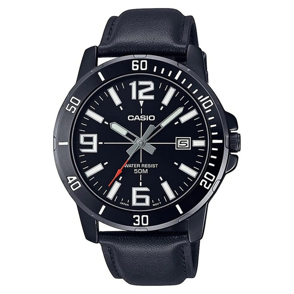 Reloj Casio MTP-VD01BL-1BVU Hombre Cuero Negro | CAS-90