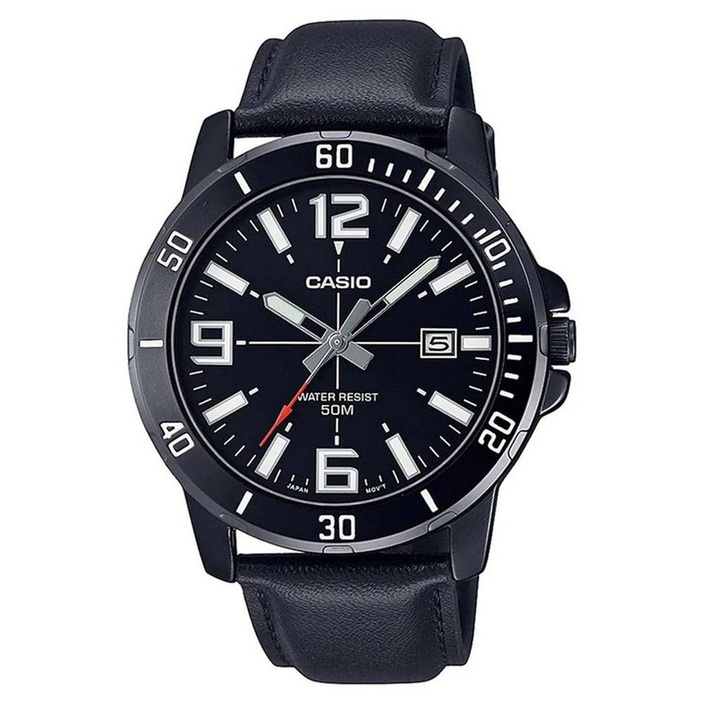 Reloj Casio MTP-VD01BL-1BVUDF Hombre Cuero Negro