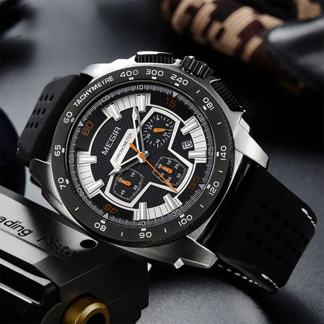 Reloj Megir Hombre Deportivo Negro | MEG-65