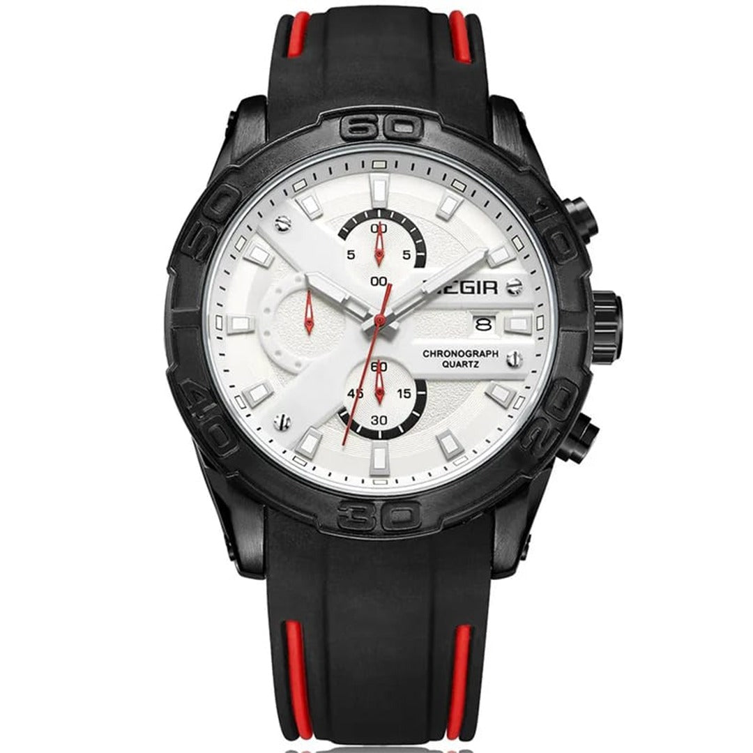 RELOJ MEGIR SILICONA NEGRO BLANCO MEG-68