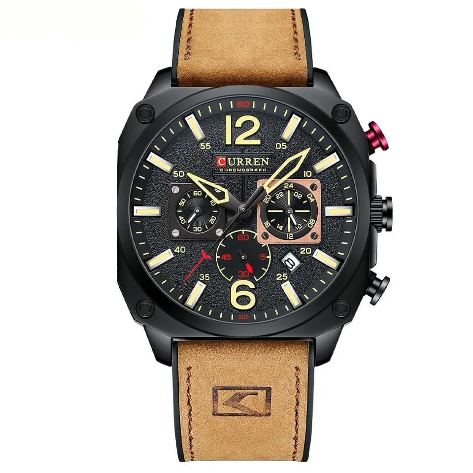 RELOJ CURREN NEGRO CON MARRÓN CUR-17