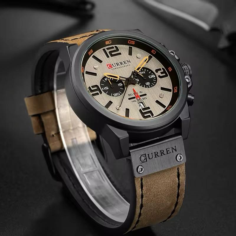 Reloj Curren Hombre Cuero Marrón | CUR-13