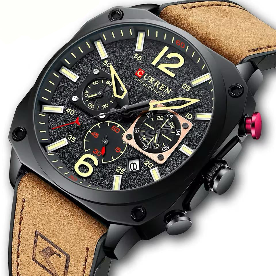 Reloj Curren CUR-17 Hombre Cuero Camello