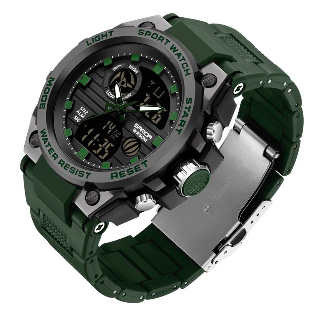 RELOJ SANDA SILICONA VERDE SAN-9