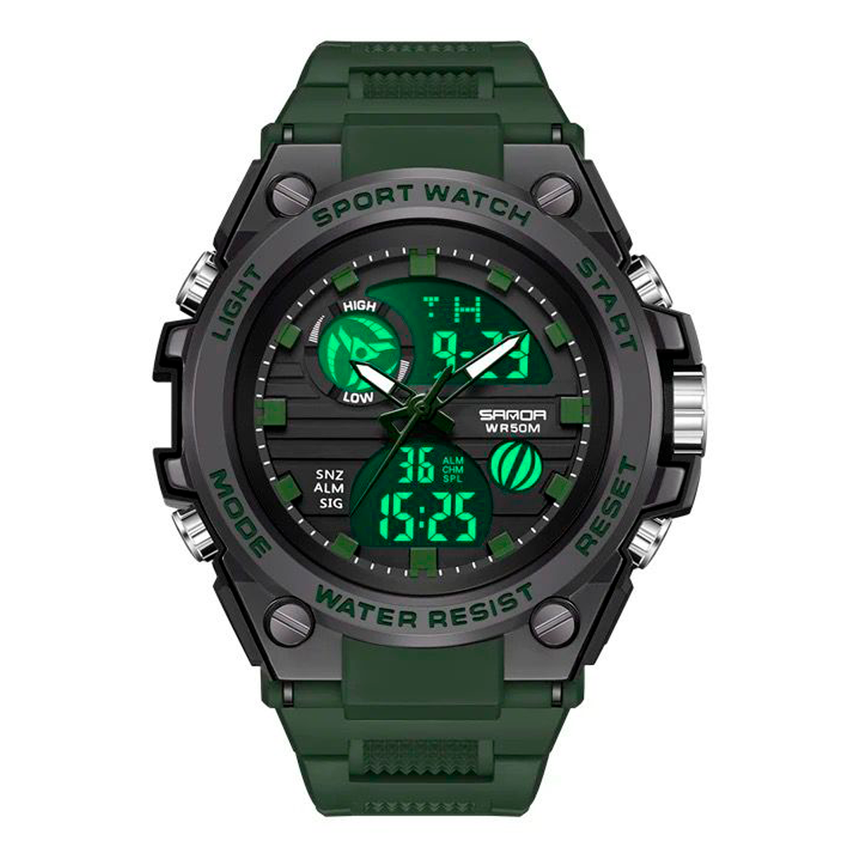 RELOJ SANDA SILICONA VERDE SAN-9