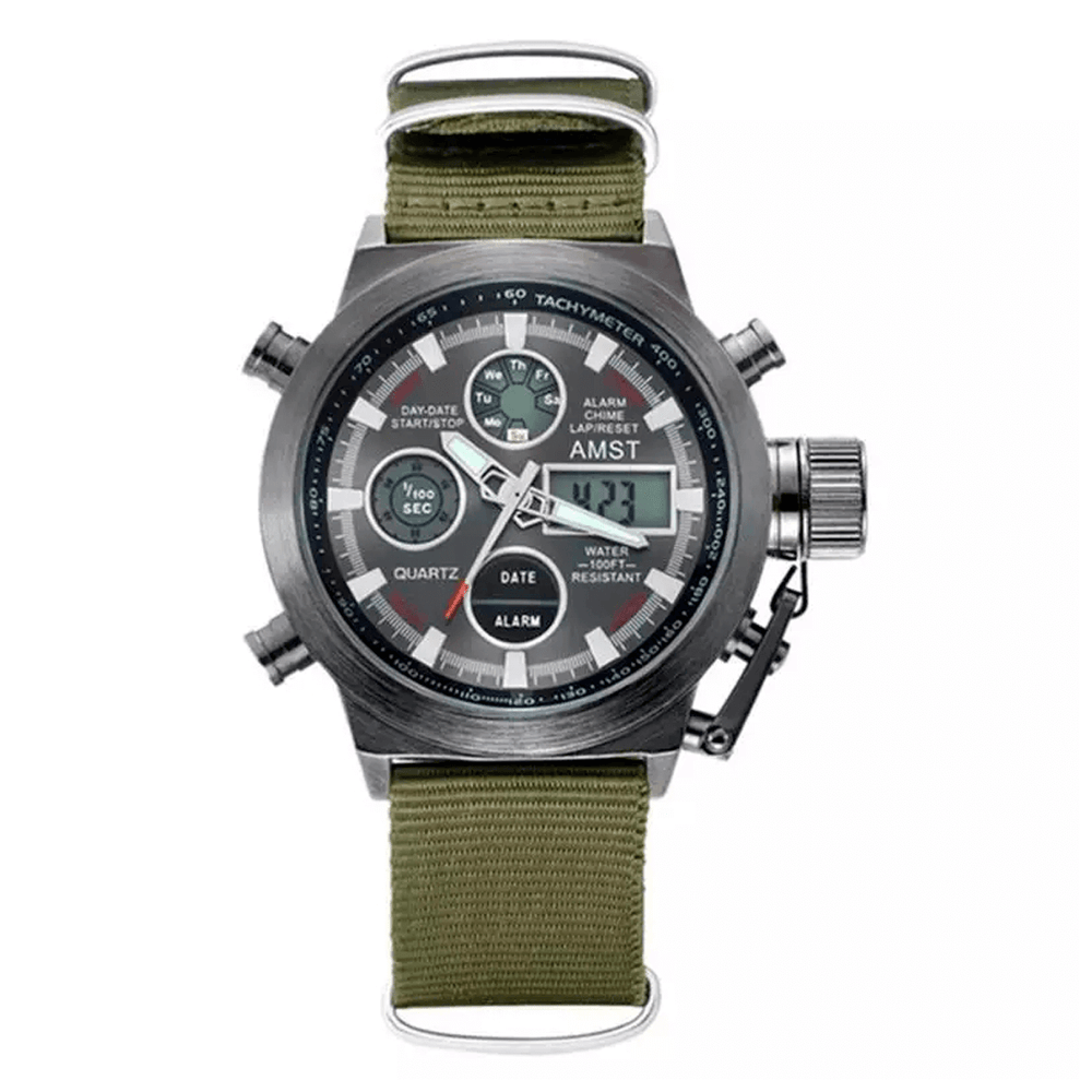 Reloj AMST-2 Hombre Elegante Nylon Verde