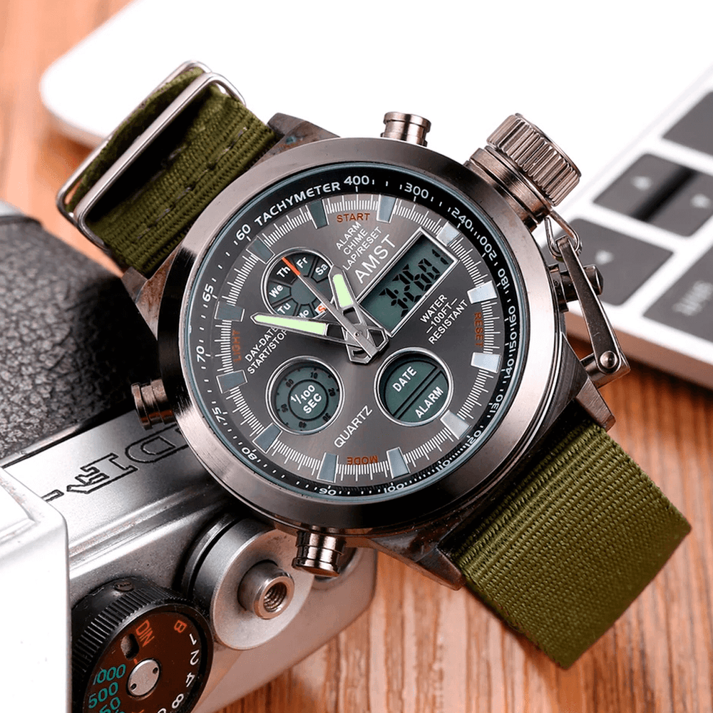 Reloj AMST-2 Hombre Elegante Nylon Verde
