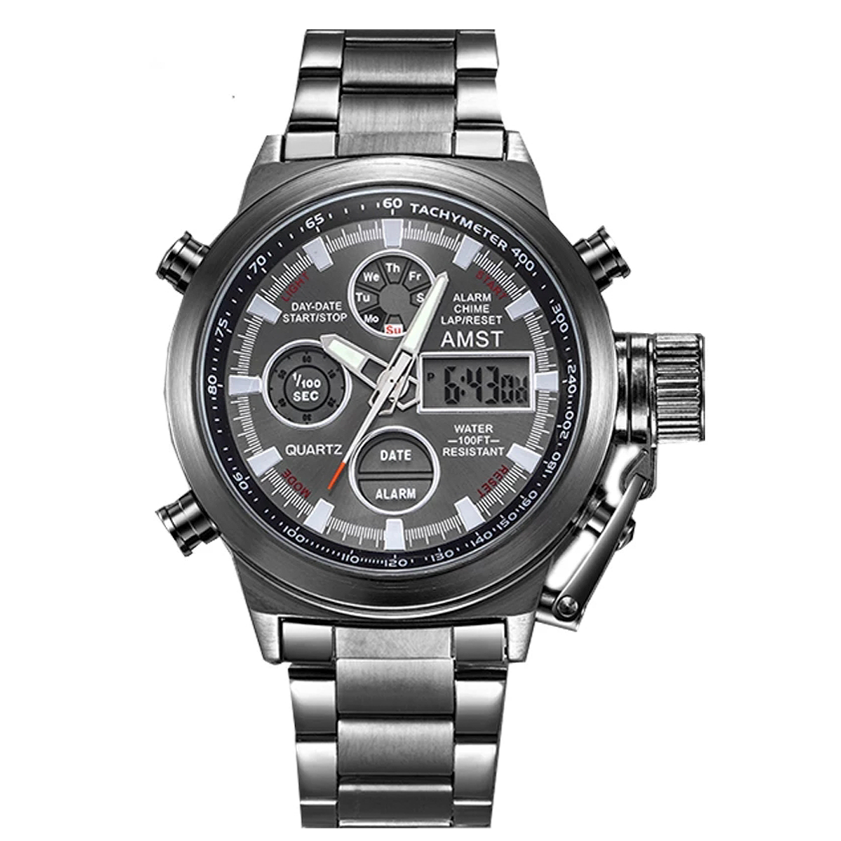 RELOJ DE ACERO PLATEADO AMST-4