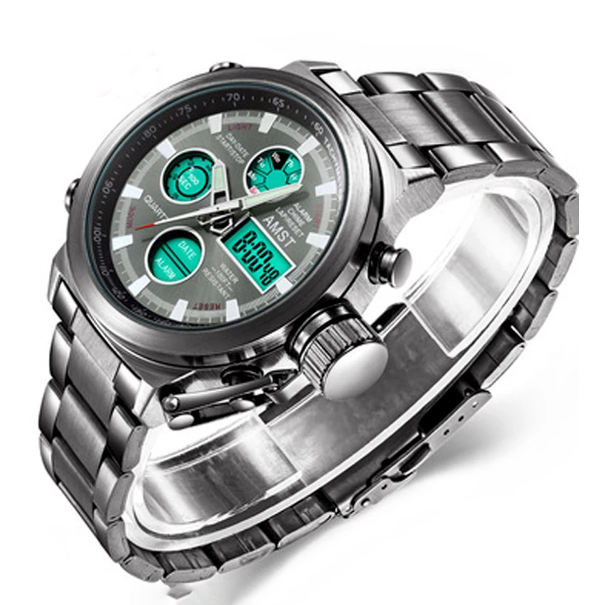 RELOJ DE ACERO PLATEADO AMST-4