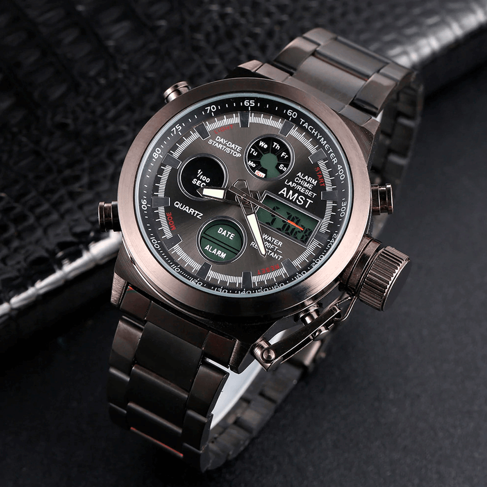 Reloj AMST-4 Hombre Elegante Acero Plateado