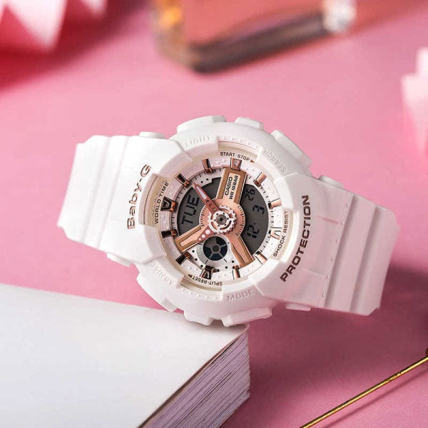 RELOJ BABY G BLANCO ROSA B-G-2