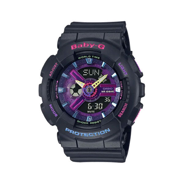 RELOJ BABY G NEGRO CON MORADO B-G-25