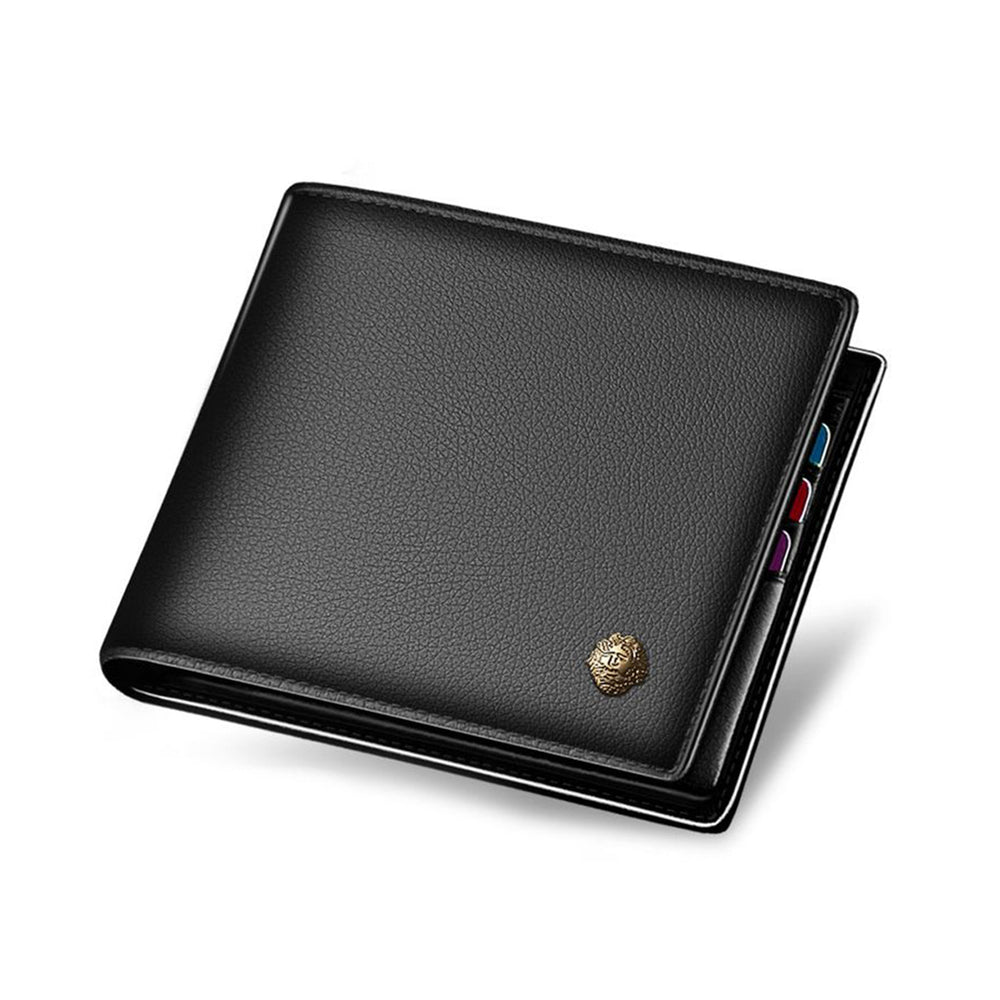 Billetera Laorentou LOU-1 Hombre Cuero Negro