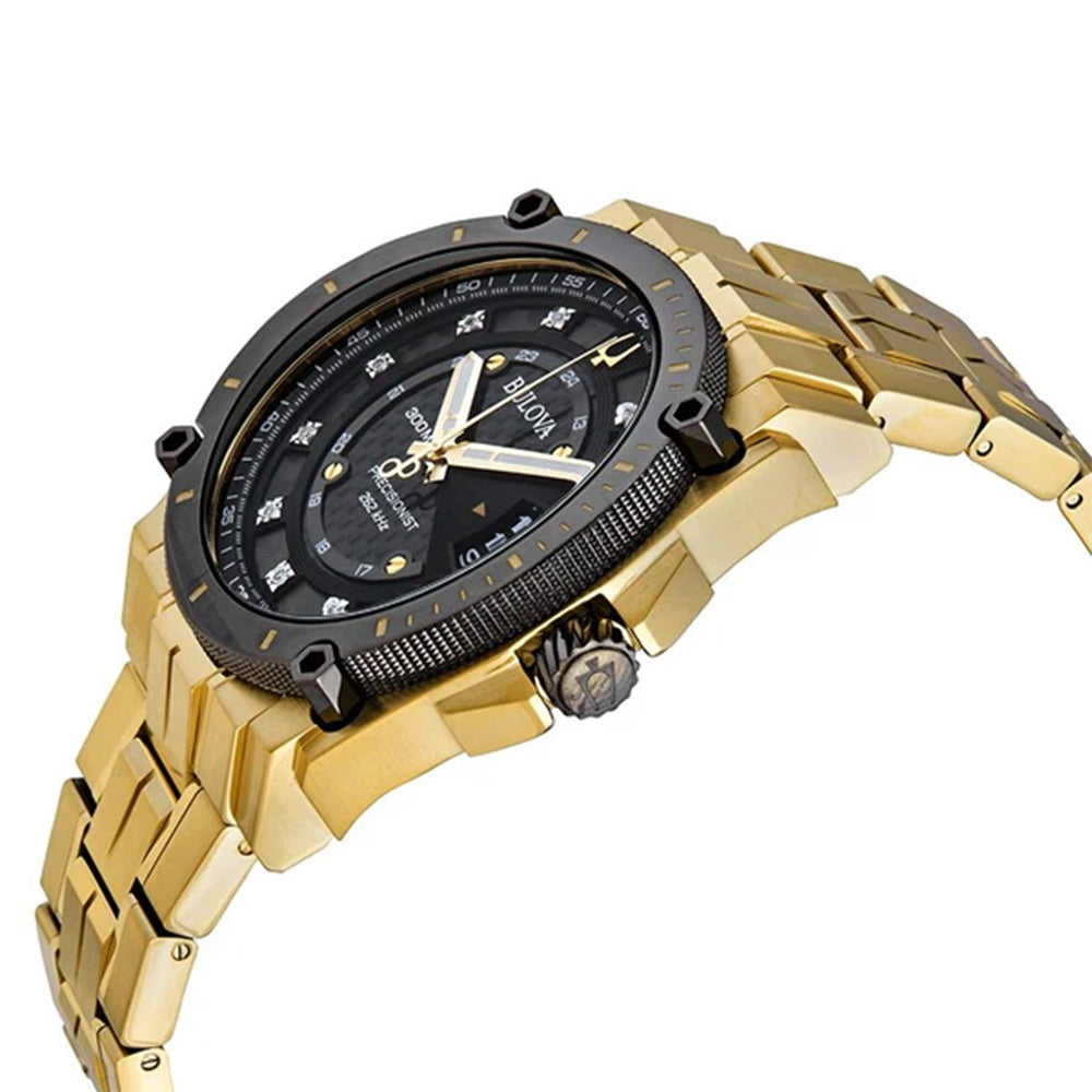 RELOJ BULOVA DORADO CON NEGRO 98D156 BUL-10