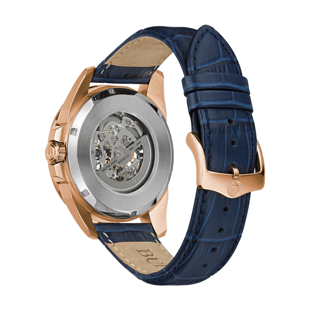 RELOJ BULOVA DORADO CON AZUL 97A161 BUL-11