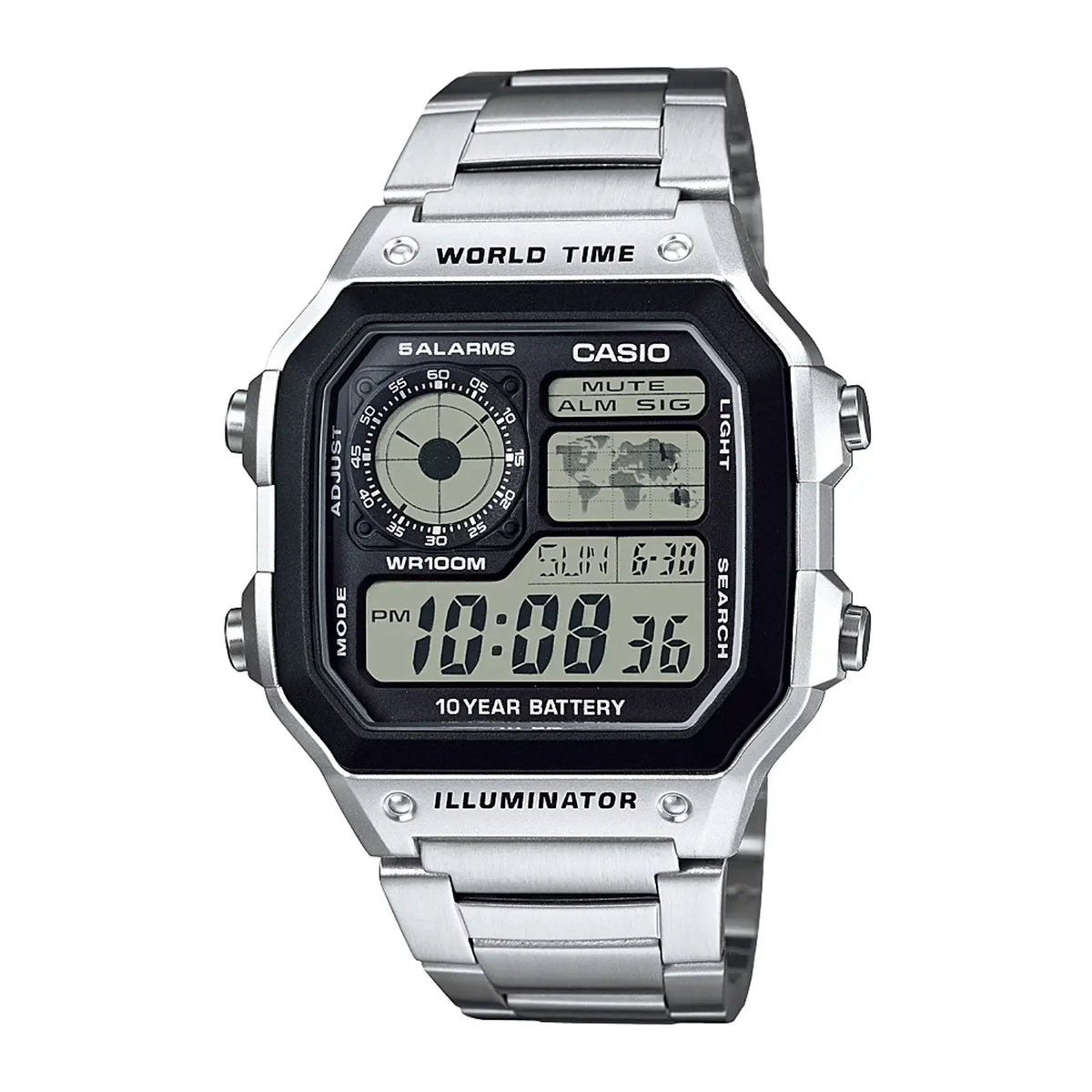 Reloj Casio AE-1200WHD-1AV Hombre Acero Plateado | CAS-107