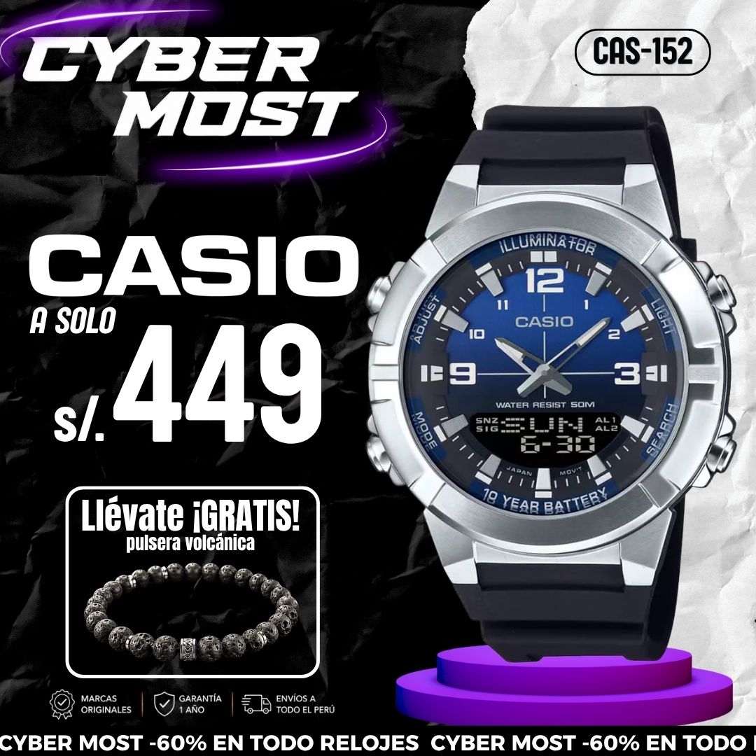 Reloj Casio AMW-870A-2AVDF Hombre Resina Negro | CAS-152