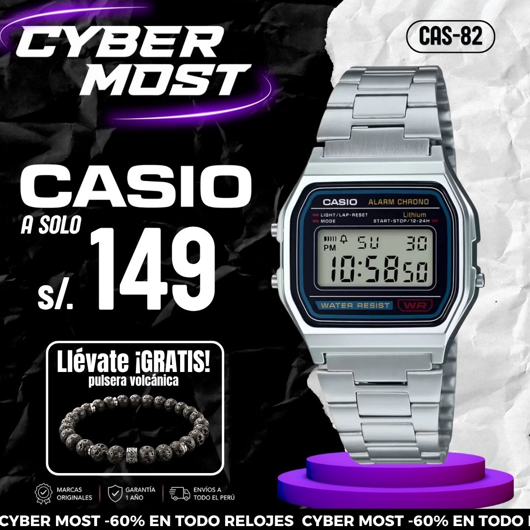 Reloj Casio A158WA-1DF Hombre Acero Plateado