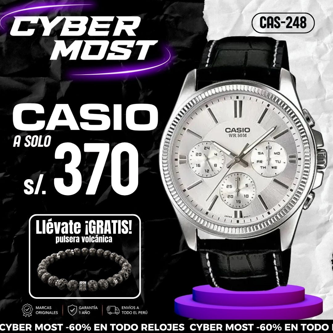 Reloj Casio MTP-1375L-7AV Hombre Cuero Negro