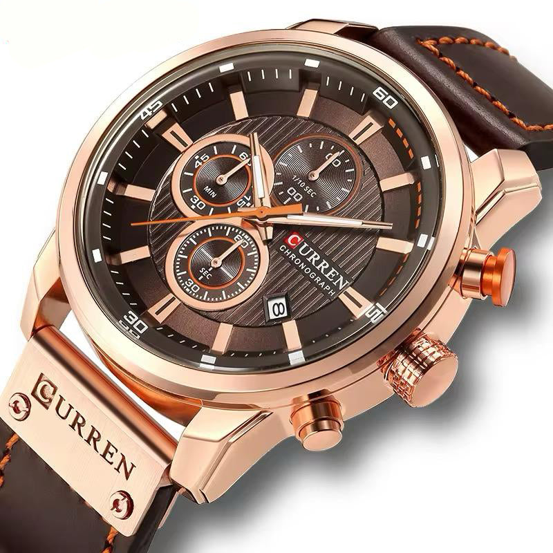 RELOJ CURREN CUERO MARRÓN CUR-16