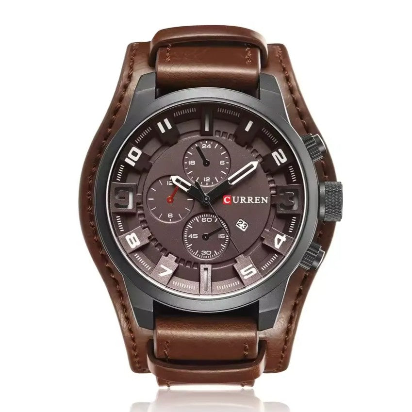 RELOJ CURREN CUERO MARRÓN DOBLE CORREA CUR-1