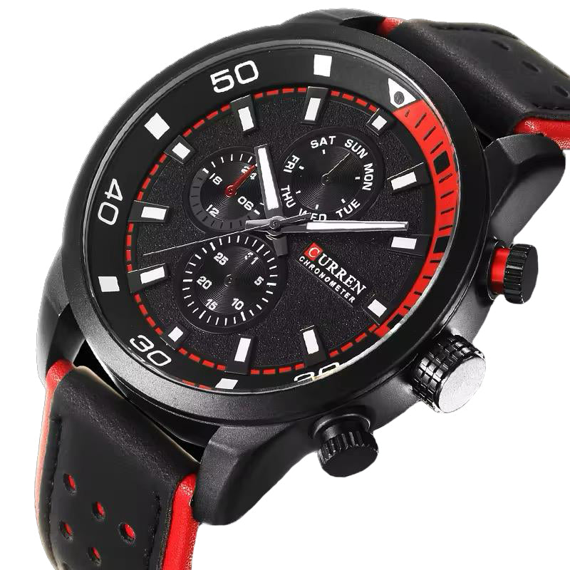 RELOJ CURREN CUERO NEGRO CUR-29