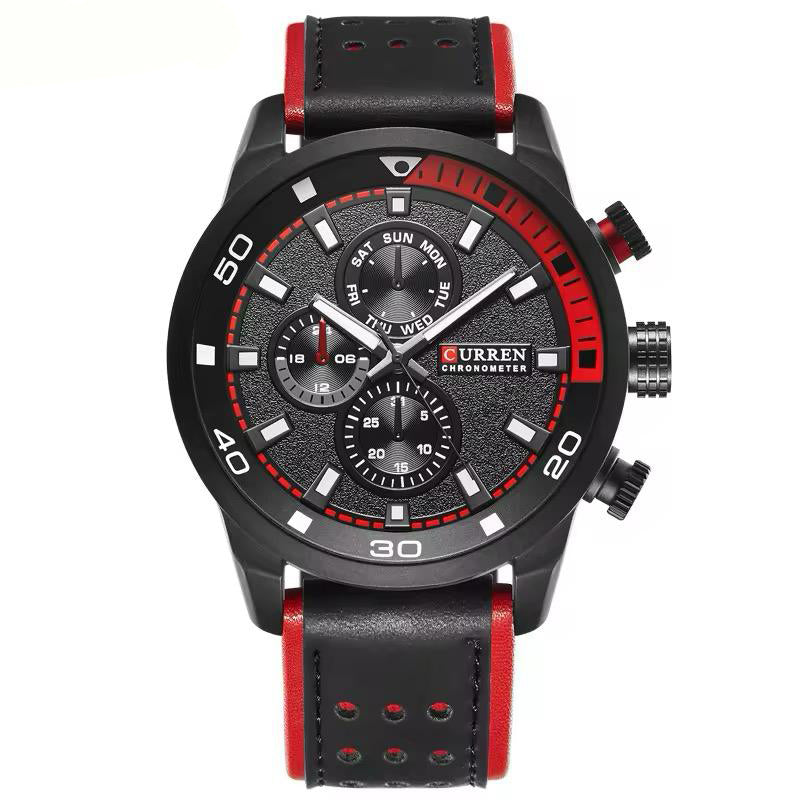 RELOJ CURREN CUERO NEGRO CUR-29