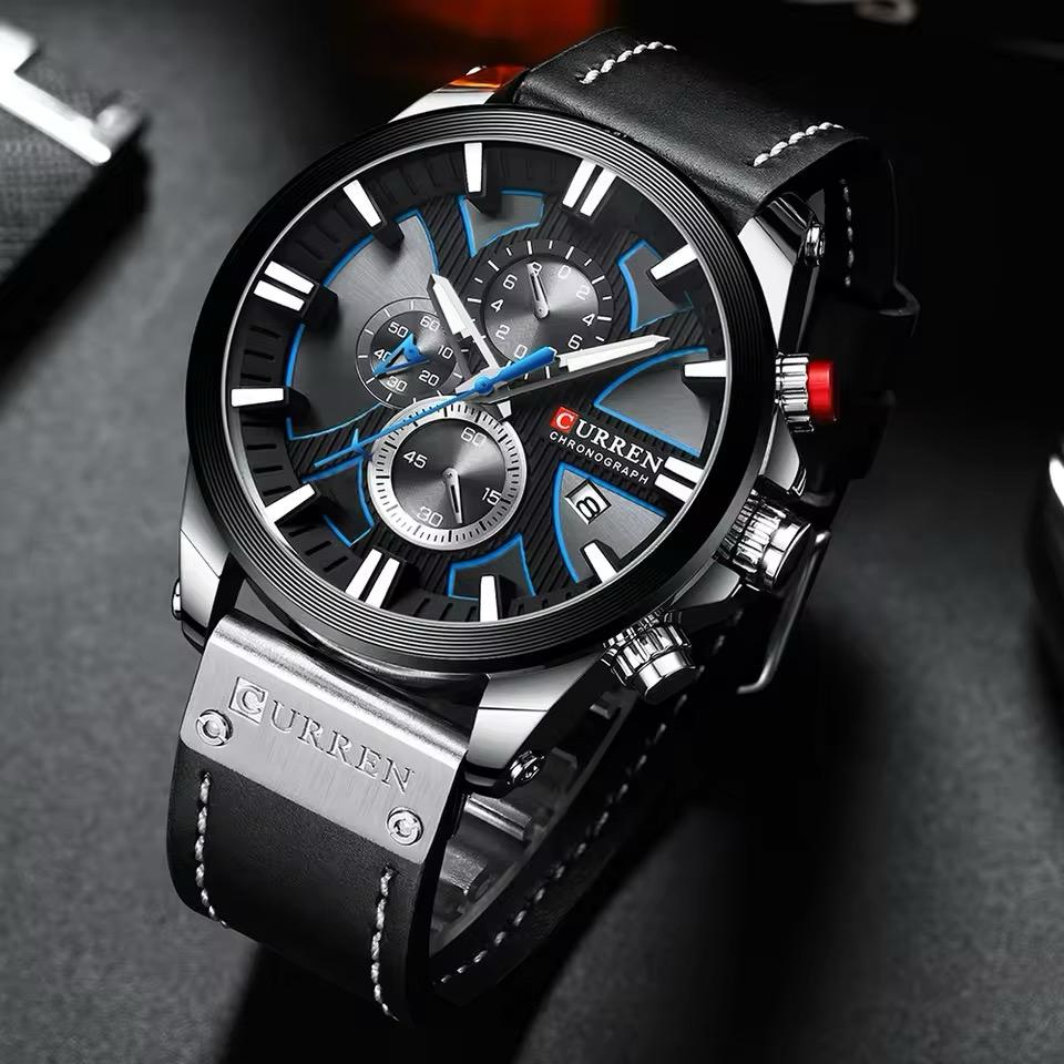 Reloj Curren CUR-30 Hombre Cuero Negro