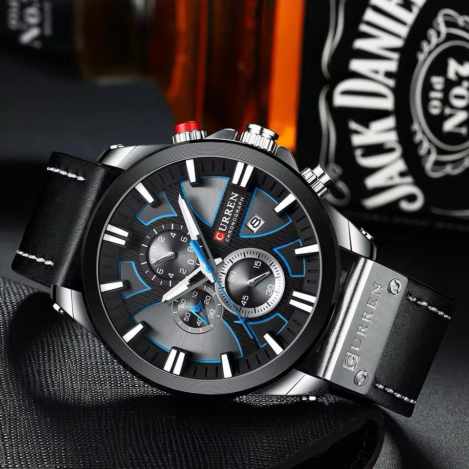 Reloj Curren CUR-30 Hombre Cuero Negro