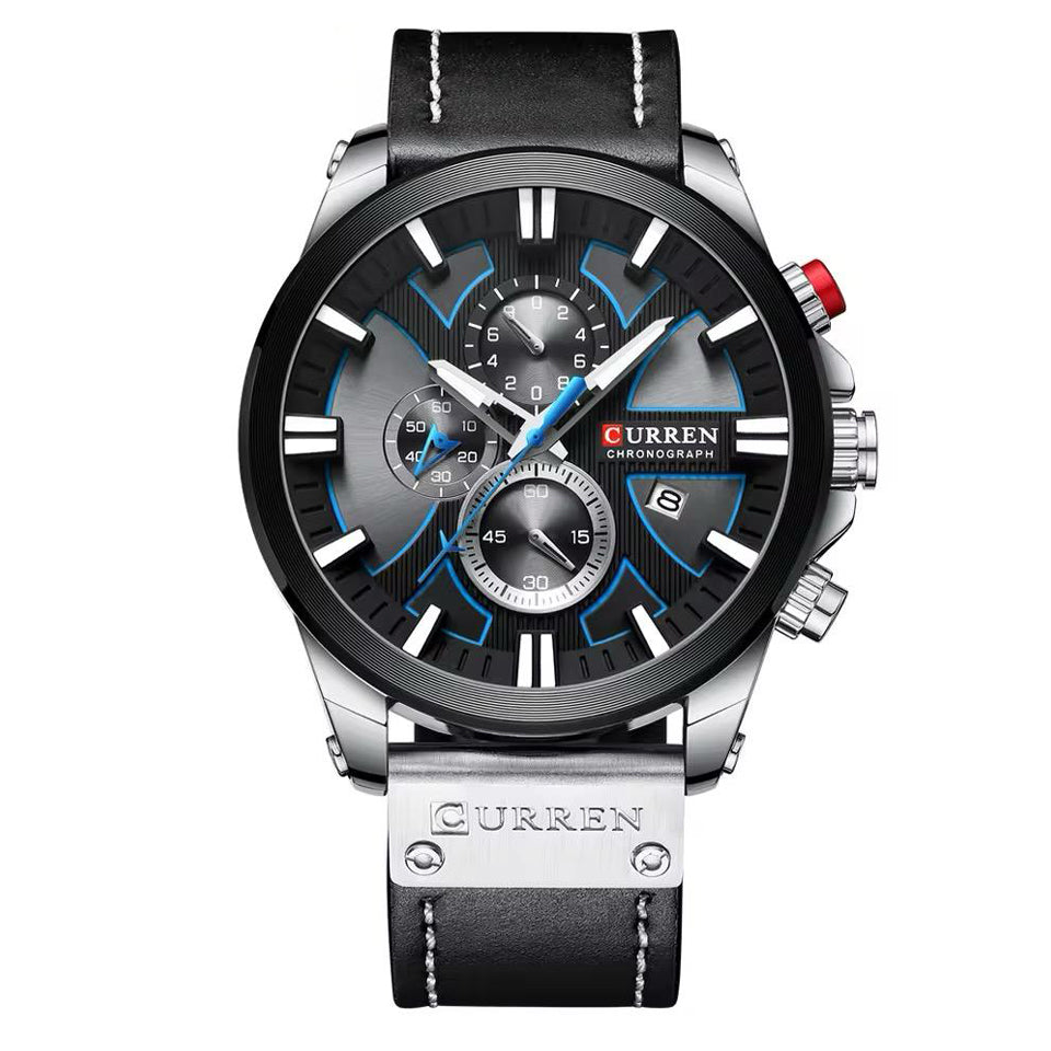 Reloj Curren CUR-30 Hombre Cuero Negro