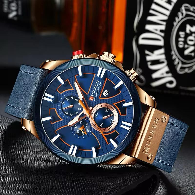 RELOJ CURREN CUERO AZUL CUR-31