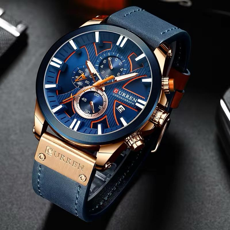 RELOJ CURREN CUERO AZUL CUR-31