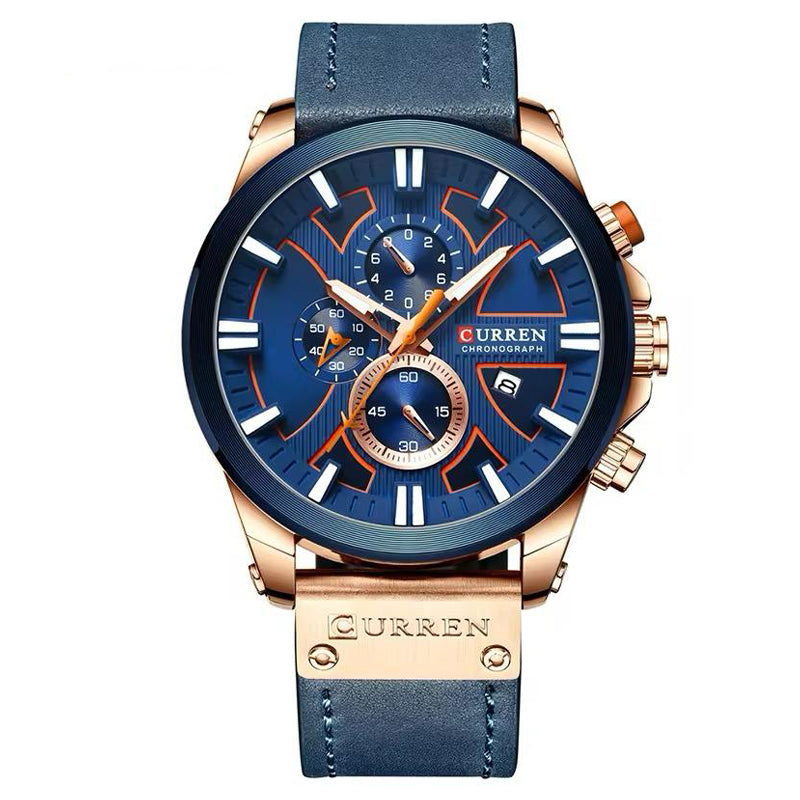 RELOJ CURREN CUERO AZUL CUR-31