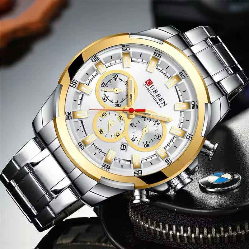 RELOJ CURREN ACERO PLATEADO CON DORADO CUR-37