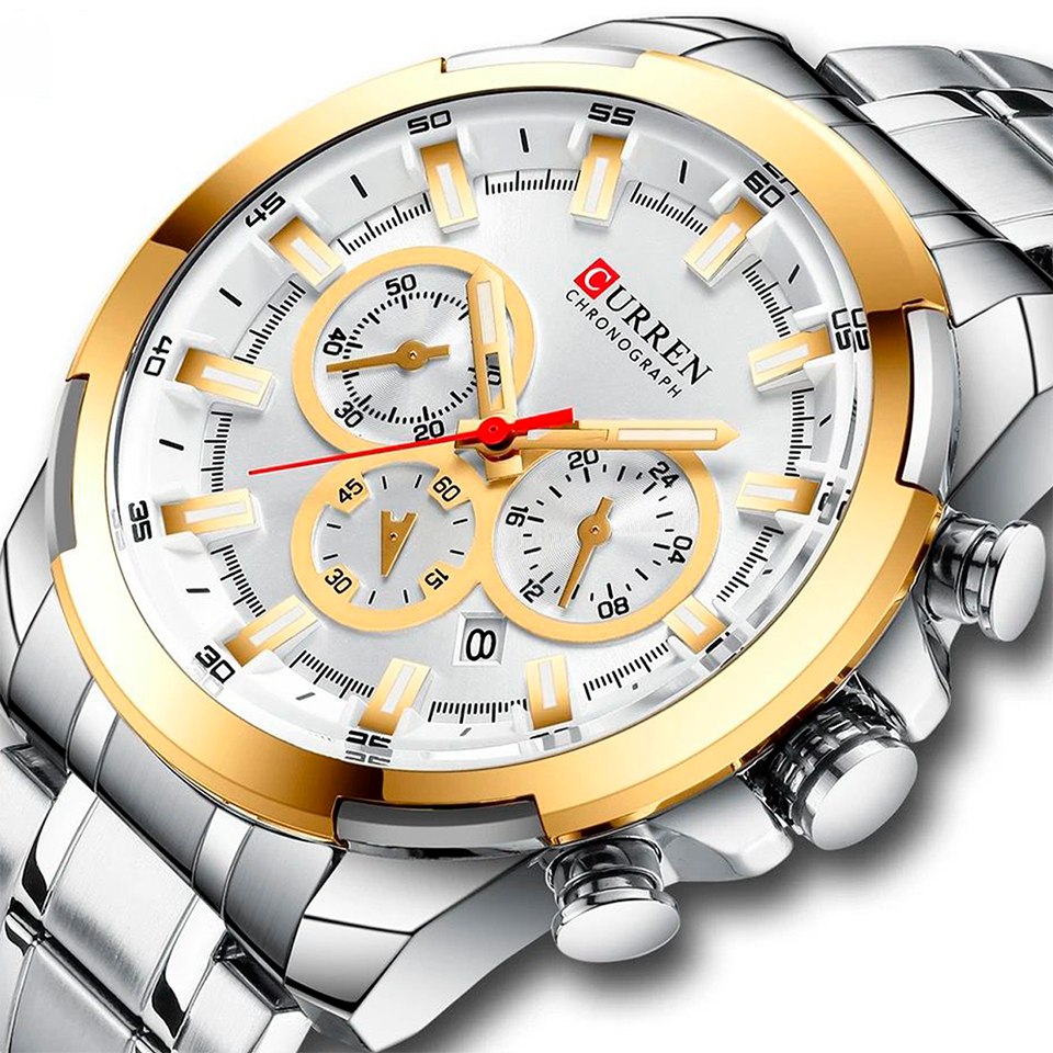 RELOJ CURREN ACERO PLATEADO CON DORADO CUR-37